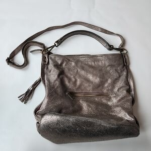 Italy Metallic Gold Leather Shoulder Hand Bag